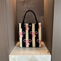 Sac de rangement en polyester tricoté à motif de dessin animé mignon, compact et portable, sac à bandoulière/porté croisé pour téléphone, insert polyvalent pour ordinateur