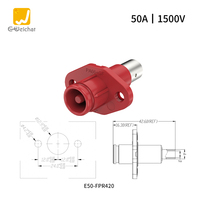 Connecteur industriel étanche IP67 mâle-femelle enfichable haute intensité 50-350A 1500V pour système photovoltaïque à énergie nouvelle