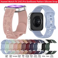 Compatible avec Huawei Watch Fit 5 Pro : Bracelet de montre en silicone gravé au laser avec motif tournesol FIT3/FIT4