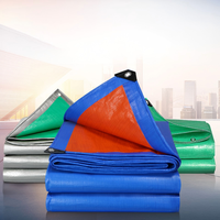 Bâche tissée industrielle légère enduite de PE bleu-orange personnalisée, imperméable, pour couverture de camion, auvents, tentes, et tissu pour réservoirs d'eau