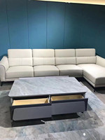 Table basse escamotable de meuble TV d'ardoise de roche de nouveau luxe minimaliste moderne pour le salon de petit ménage