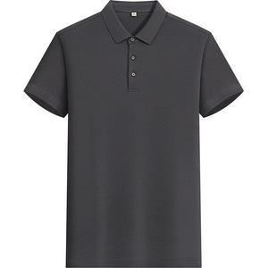 เสื้อโปโลผู้ชายแขนสั้นสีทึบสีดำโพลีเอสเตอร์ชุดทำงานสวมใส่ในสำนักงานใช้ทุกวัน - Product Image 4