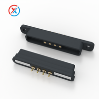 Conector Magnético de 4 Pines 12V2A con Orificio y Fijación por Tornillo, Conector Magnético Macho-Hembra para Cable de Carga