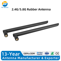 Antenne WiFi double bande 2,4 GHz 5,8 GHz en caoutchouc, gain élevé 5 dBi, pliable, connecteur mâle RP-SMA pour routeur OEM