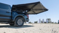 Auvent 270 degrés à double poteau avec LED RGB synchronisées à la musique, changeant de couleur, étanche, pour camping-car