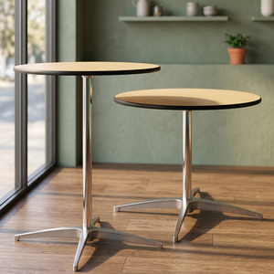 Modern HPL Wood <b>Bar</b> <b>Table</b> with Adjustable Height Customization for Commercial Use - Product Image 2