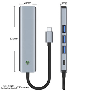 6-in-1 USB-C Hub với USB 3.0*3 Multi-Port truyền dữ liệu Power Adapter Docking Station máy tính xách tay mở rộng Docking Station kho - Product Image 5