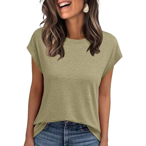 Camiseta informal para mujer, Top básico de verano, manga corta, corte holgado, estilo europeo americano, Smlxlxxl, disponible en stock, envío directo - Product Image 3