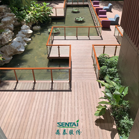 Cubierta compuesta impermeable para Exterior, cubierta acanalada sólida Wpc para balcón, cubierta impermeable para suelo de Exterior