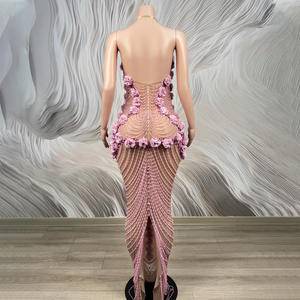 Novance Y5254 Vestidos de Gala com Alças Finas, Vestidos de Coquetel Formais Elegantes com Cintura de Cristal, Vestido Chic para <span class=keywords><strong>Prom</strong></span> e Noite - Product Image 3