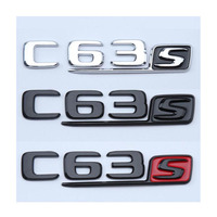 Emblème de coffre arrière de voiture chromé noir ABS C63S/E63S/S63S, lettres autocollantes, logo arrière