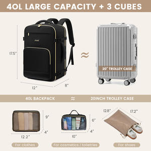 LOVEVOOK 40L <span class=keywords><strong>Bolsa</strong></span> <span class=keywords><strong>de</strong></span> viaje <span class=keywords><strong>de</strong></span> lujo Impermeable 17in Vuelo Mochila para computadora portátil con organizador <span class=keywords><strong>de</strong></span> equipaje para Mujeres Hombres Viaje <span class=keywords><strong>de</strong></span> <span class=keywords><strong>trabajo</strong></span> <span class=keywords><strong>de</strong></span> vacaciones - Product Image 3