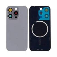 Verre arrière OEM avec cadre métallique magnétique Lunettes pour iPhone 15 15 pro max Couvercle du boîtier de la batterie Pièces de rechange en verre de la porte arrière