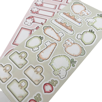 Autocollants transparents personnalisés imperméables à l'eau de dessin animé, impression personnalisée, feuille d'autocollants en vinyle découpé Kiss pour enfants