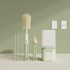 Kit portátil para bebé, cepillo extensible de silicona para biberón, juego de alimentación y limpieza de viaje para enfermería con biberón para uso en coche y tubo - Product Image 3