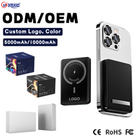 Batería Externa Ultra Delgada Personalizable de Polímero de Litio con Carga Inalámbrica Magnética, 5000mAh/10000mAh, Soporte para Banco de Energía, Carga Rápida de 22.5W