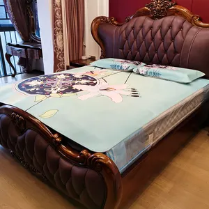Yüksek kaliteli doğal inek deri yatak Mat yastık kılıfı ile su geçirmez yatak seti yatak mat için yaz 3 adet kral boyutu