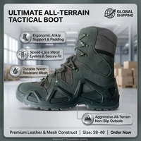 En stock, prix bas, bottes tactiques en cuir vert, bottes tactiques de sécurité du désert pour l'entraînement des hommes