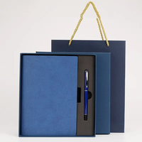 Carnets de notes personnalisables avec stylo Carnet de notes de bureau d'affaires coffret cadeau en cuir PU carnet de notes A5 à couverture rigide personnalisée avec logo