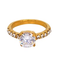 Hochwertige Edelstahl Engagement 18 Karat Gold Online natürliche Mossinat Diamantring einkaufen