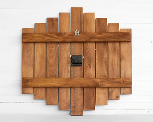 Horloge géométrique en bois avec alarme numérique - Product Image 3