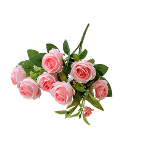 Mini Rose Bouquet Artificial Flowers Silk High Simulation Wedding Home Decor Minimalist <b>Style</b> 10 <b>Heads</b> - Product Image 5