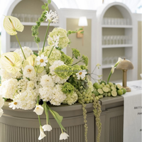 Hortensia Borgoña de Tacto Real de 40 cm, Phalaenopsis de Seda en Cascada, Bola de Flores de 70 cm para Centro de Mesa de Boda, Flor para Boda
