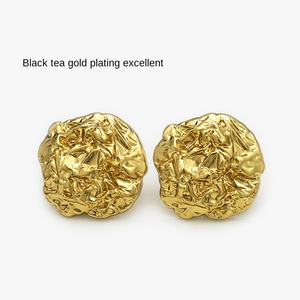 45MM Oversized <strong>Metal</strong> Pleated <strong>Buttons</strong> Gold Plated for Upscale Suit Coat - Product Image 2