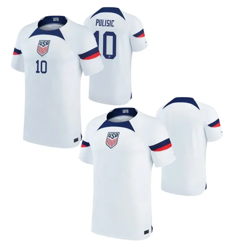 2022 #10 Christelijke Pulisic Usmnt Nationale Team Witte Thuisvoetbaltrui 2022-23