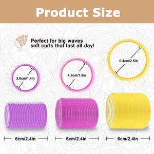 Venta Directa de Fábrica: Set de 18 Rodillos de Plástico sin Calor para el Cabello, 3 Tamaños, Rodillos de Nylon Autoadherentes con Peine y Pasadores - Product Image 2