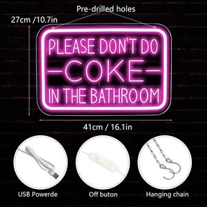 Please Dont Do for in the <b>Bathroom</b> LED Neon <b>Sign</b> Light with Multi Colors for Home Mall Bar Club Wall Mount Decor - Product Image 3