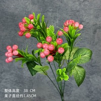 6 Tangkai Buah Beri Buatan dari Busa, Beri Merah Kecil untuk Dekorasi Natal, Pernikahan, Wisuda, Latar Belakang Dinding Bunga