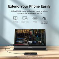 Moniteur portable 15,6 pouces FHD 1080P HDR tactile 16:9 avec écran USB-C et haut-parleurs intégrés