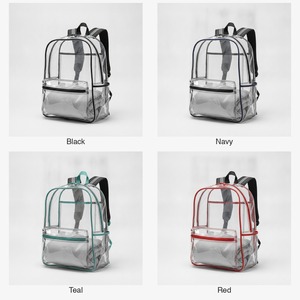 Sac à dos transparent avec pochette intérieure transparente en TPU, sac d'école transparent, sangles réfléchissantes, 33x45cm, sans PVC, logo personnalisé - Product Image 5