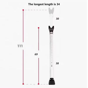 भारी ड्यूटी डोर सुरक्षा बार समायोज्य स्लाइडिंग दरवाजा जैमर गेट लॉक बार स्टॉपर अपार्टमेंट, होटल के कमरे के लिए - Product Image 4