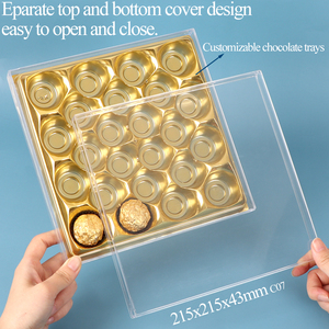 SUNSHING Boîtes à dessert carrées de qualité alimentaire Boîtes d'emballage en plastique pour bonbons et biscuits Boîte à gâteaux Tiramisu Récipient à <span class=keywords><strong>chocolat</strong></span> de luxe - Product Image 2