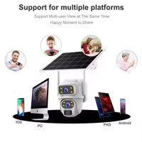 Caméra solaire extérieure WiFi HD à double objectif avec objectif PTZ d'alerte intelligente Connectivité 4G Caméra réseau IP