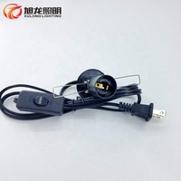 E12/E14 EU/UK/US Plug Pendant Salt Lamp Cable Cord Set avec ON/OFF ou Gradateur Style Vis