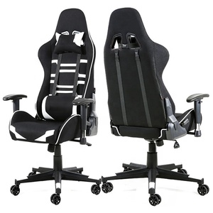 Chaise de Gaming Ergonomique DDP Prix Compétitif, Fauteuil Pivotant Réglable Noir et Blanc, Mobilier de Maison, Chaise de Course E-Sport avec Massage pour Maître des Jeux - Product Image 1