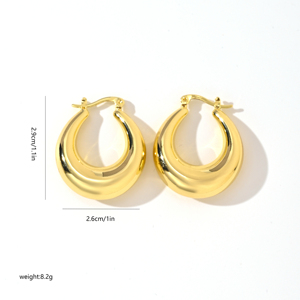 Boucles d'oreilles créoles épaisses en acier inoxydable pour femmes, bijoux de mode les <span class=keywords><strong>moins</strong></span> chers - Product Image 3