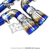 Système d'échappement en titane pour Porsche 981 Cayman 2.7 3.4 2013-2016, échappement droit, bleu brûlé, léger et performant