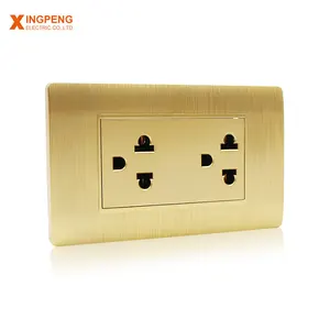 Thailand commonly used USA types 2 way outlets wall switch socket with gold PC cover