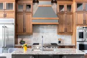 Juego de Muebles de Cocina Modernos de Madera Maciza OEM CANA, Diseño Modular con Alacena, Isla y Encimera, Ecológico y Completo - Product Image 2