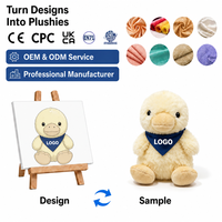 Bandana brodée avec logo personnalisé, mascotte en peluche mignonne et moelleuse (poulet, canard, oie), cadeau promotionnel de marque, jouet publicitaire