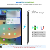 Stylet sans fil en aluminium avec chargement magnétique et port Type C pour iPad 2025 – Idéal pour le dessin