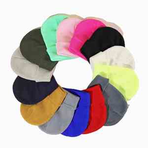 Gorro de Punto Liso para Niños a Precio de Fábrica, con Letras y Caracteres Bordados Personalizados, 100% Acrílico, Unisex, para Invierno, Venta al Por Mayor - Product Image 1