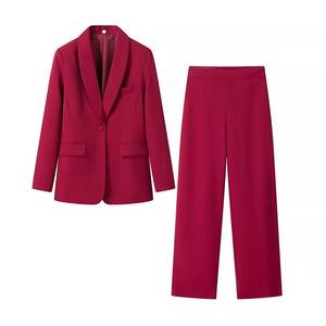 Pb & Za Set Vrouw 2 Stuks 2024 Mode Jurk Broek Pak Vintage Lange Mouw Blazer Jas Dames Broek - Product Image 1