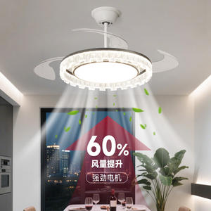 พัดลมเพดานแบบติดเพดาน รุ่นใหม่ ปี 2025 ดีไซน์ทันสมัย เรียบง่าย ป้องกันแสงสีฟ้า พร้อมโคมไฟสำหรับห้องรับประทานอาหาร ห้องทำงาน ห้องนอน - Product Image 3