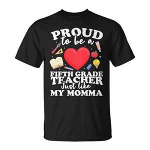 Camiseta premium orgullosa de ser maestra de quinto grado como mi mamá - Product Image 1