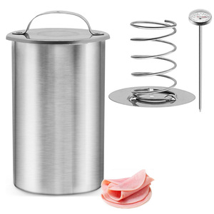 Marmite à viande en acier inoxydable avec thermomètre, pot à ragoût, outil pour la préparation du jambon, pour la cuisine domestique - Product Image 3
